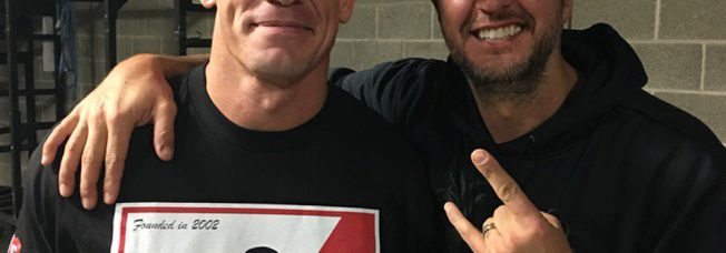 Luke Bryan Hangs With WWE Wrestlers John Cena & AJ Styles at Nashville Event